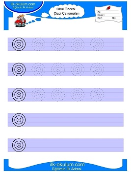 Çocuklar İçin Çizgi Çalışma Sayfaları 